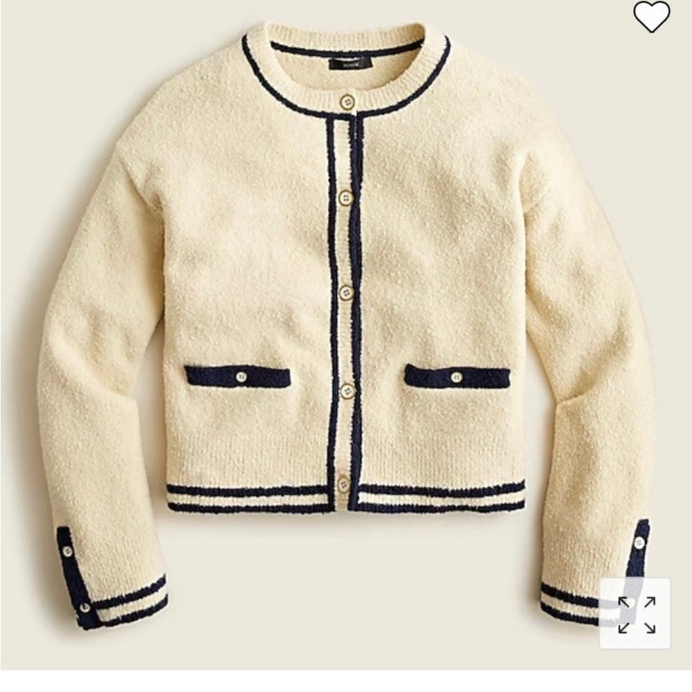 J. Crew Cotton Boucle Cardigan